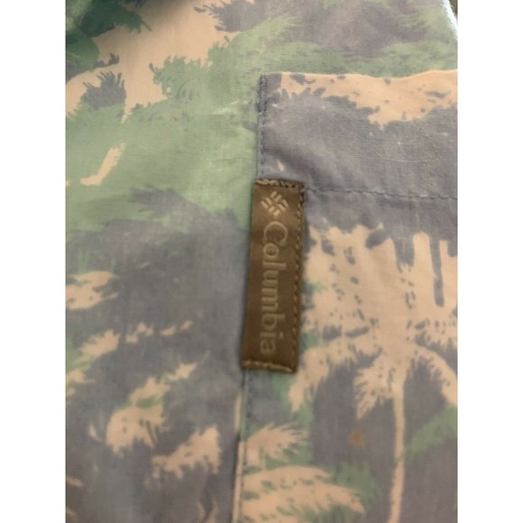 Columbia PFG Palm Tree Print Short Sleeve Vented Button Up Shirt Men's Size L - Picture 4 of 6